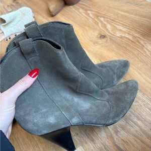 Marc Fisher Khaki Suede Heeled Boots